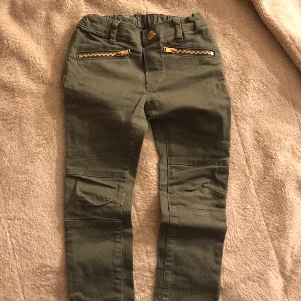 Army green skinny jeans